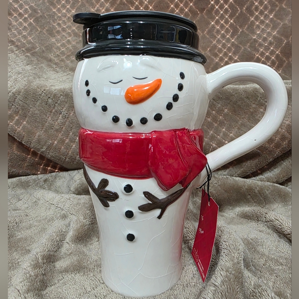 Boston Warehouse Snowman‎ Mug with Red Scarf